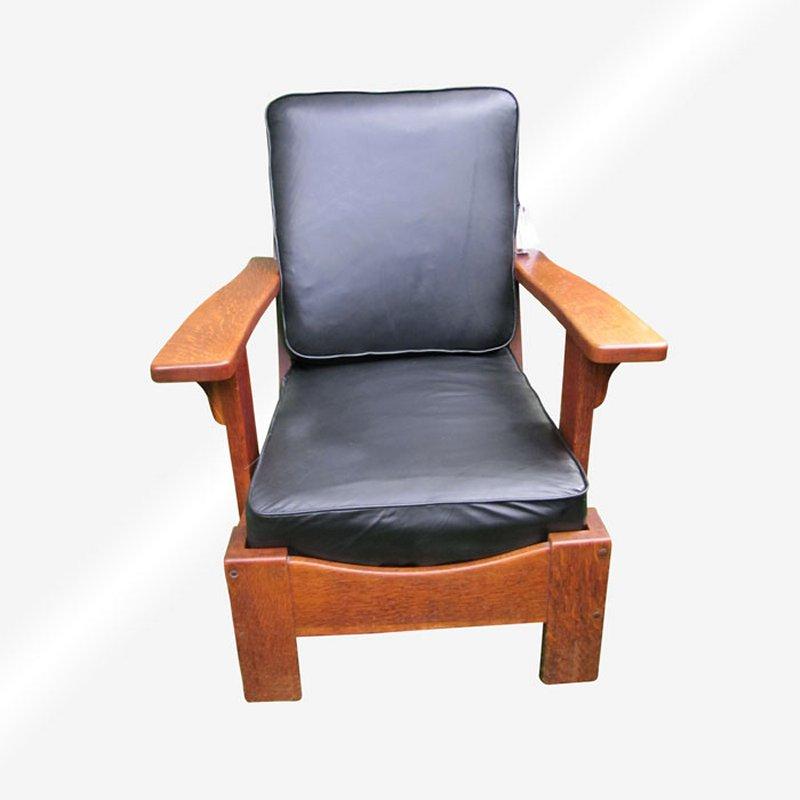 Grande chaise longue/à accoudoir ancienne Charles Limbert - W4982 en vente 3
