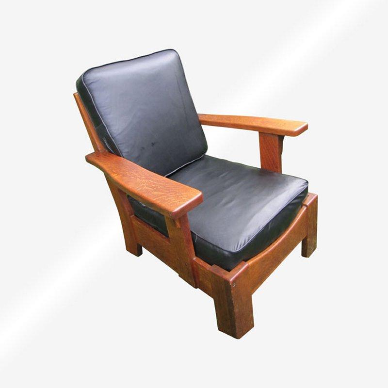Grande chaise longue/à accoudoir ancienne Charles Limbert - W4982 en vente 5