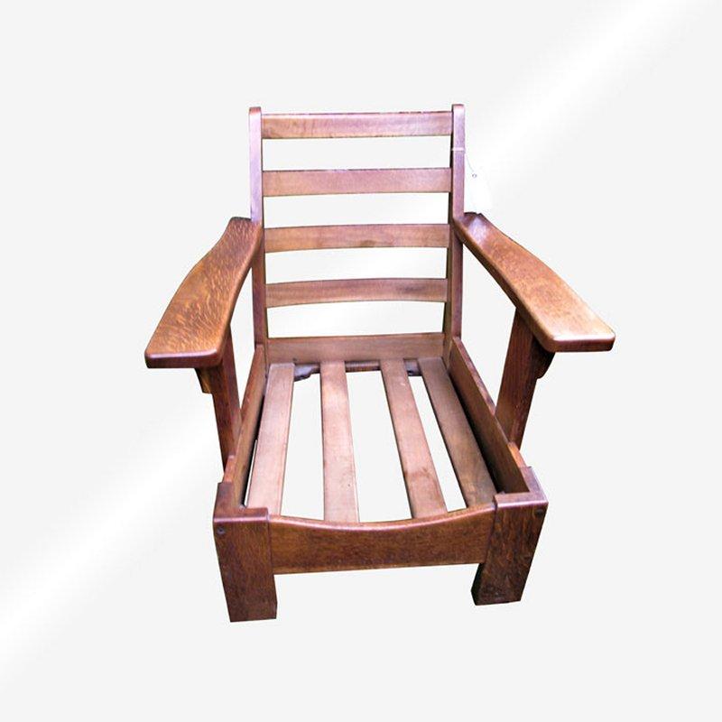Chêne Grande chaise longue/à accoudoir ancienne Charles Limbert - W4982 en vente