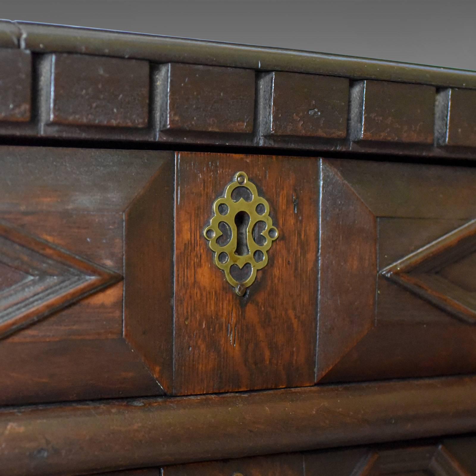 William and Mary Large Antique Chest of Drawers, 17th Century, English, Oak