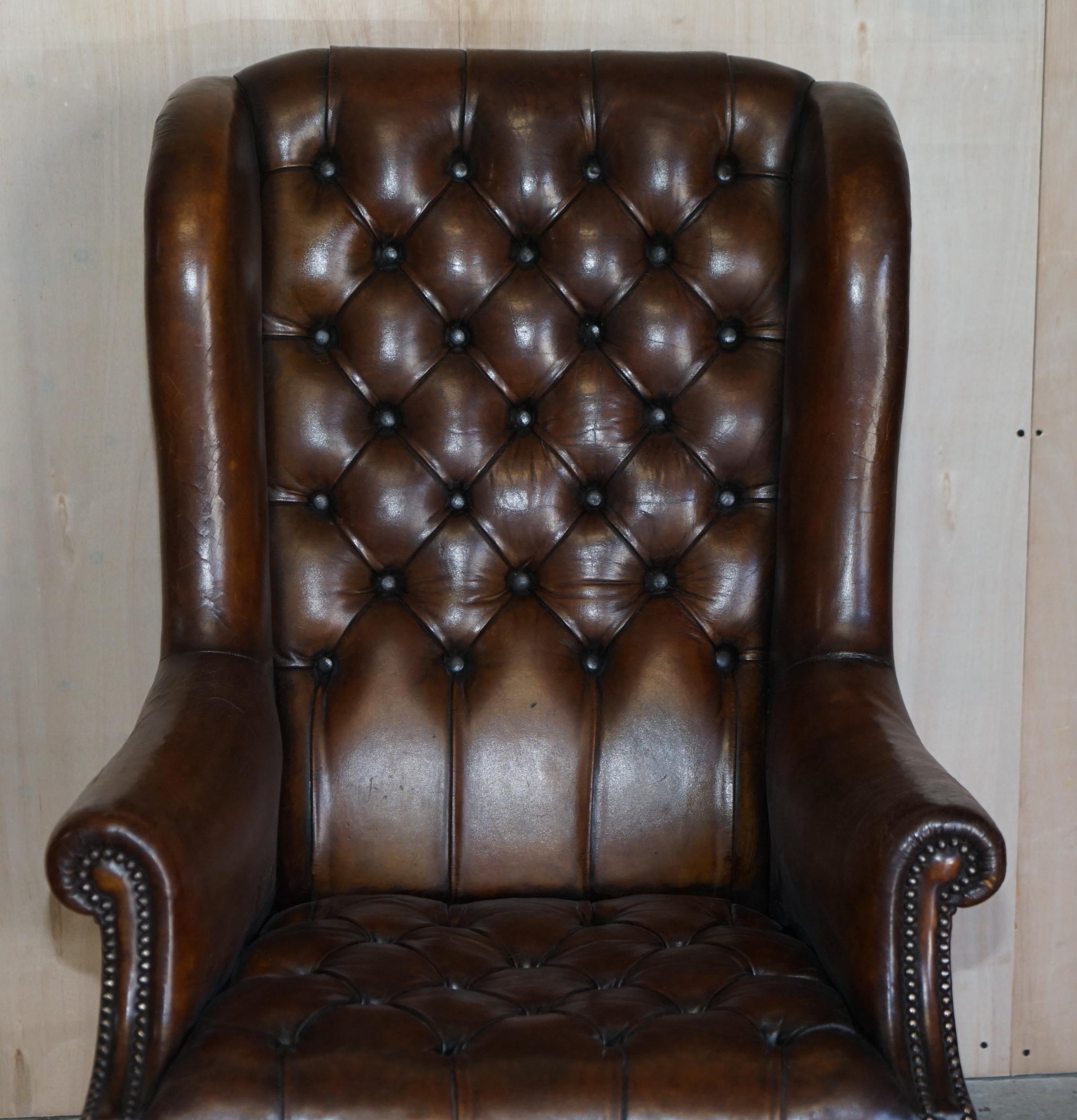 leather chesterfield swivel chair