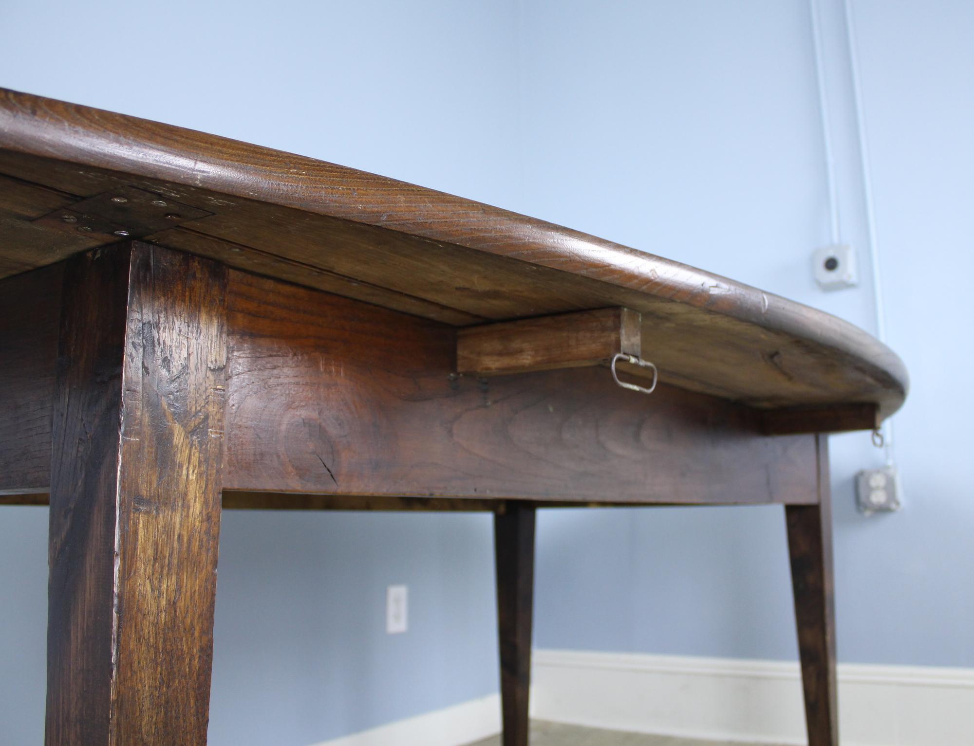 Large Antique Chestnut Oval Drop-Leaf Dining Table 1