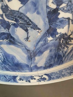 Large Antique Chinese 19th Century Porcelain Plate Garden and Bird China