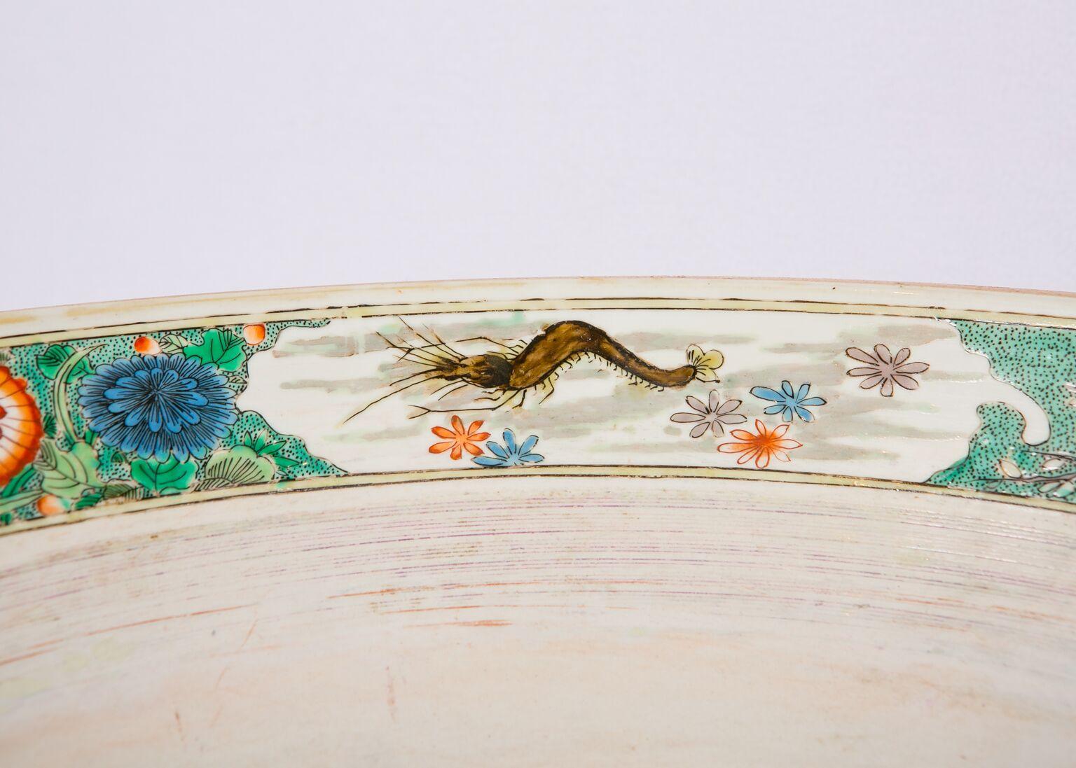 Large Antique Chinese Bowl Decorated in Famille Verte Enamels, Circa 1900 6