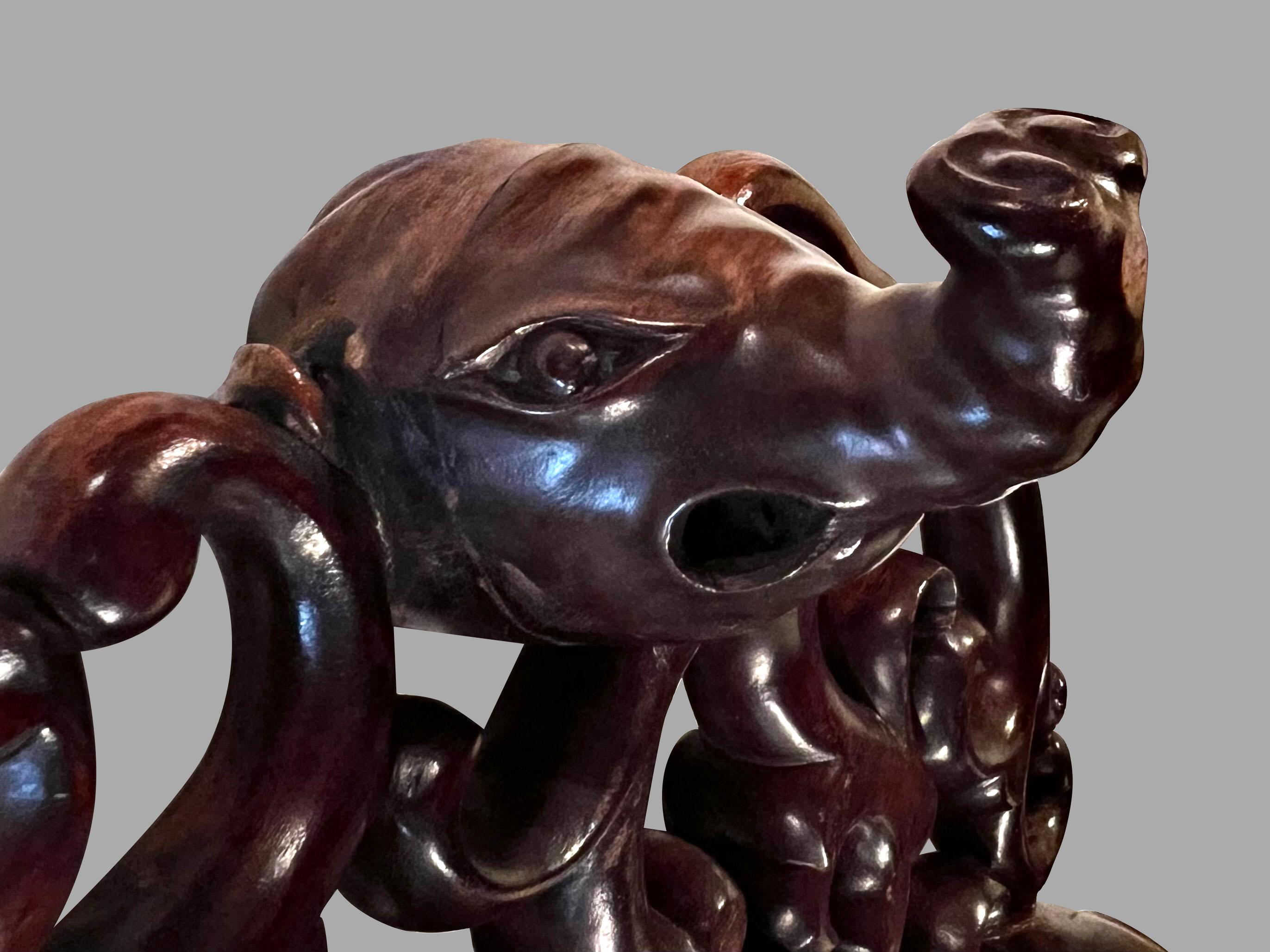 Grande ciotola antica cinese in cloisonne su supporto in legno massiccio personalizzato in vendita 4