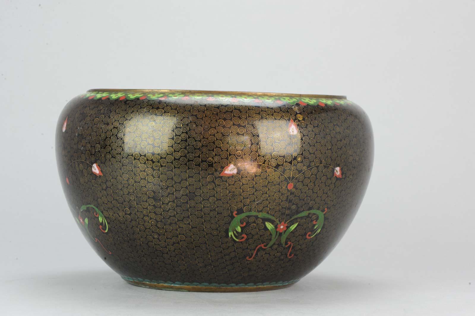Japanese Large Antique Chinese Cloisonne Incense Burner Bronze Marked, 19th Century For Sale