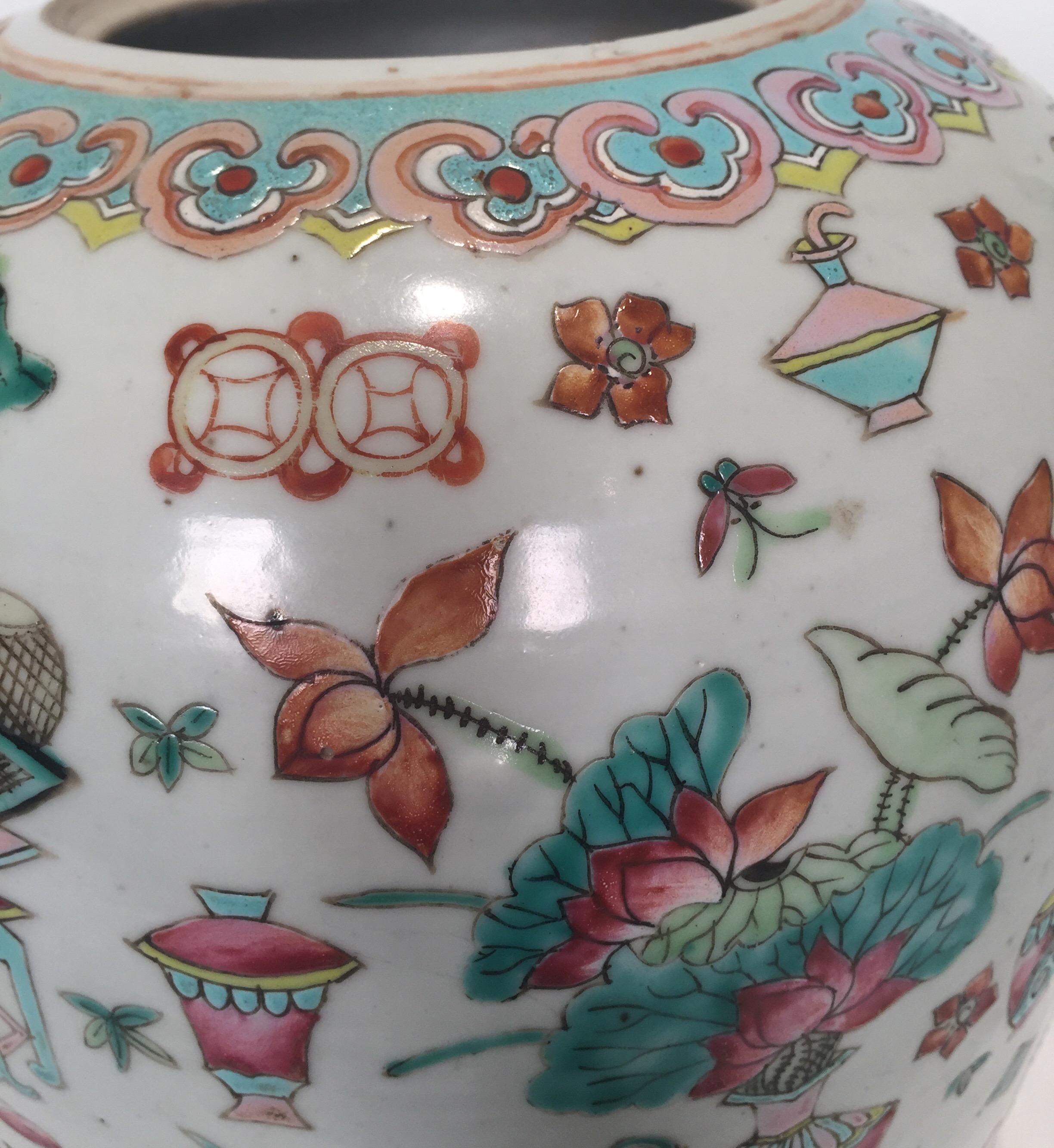 Large Antique Chinese Export Porcelain Ginger Jar 6