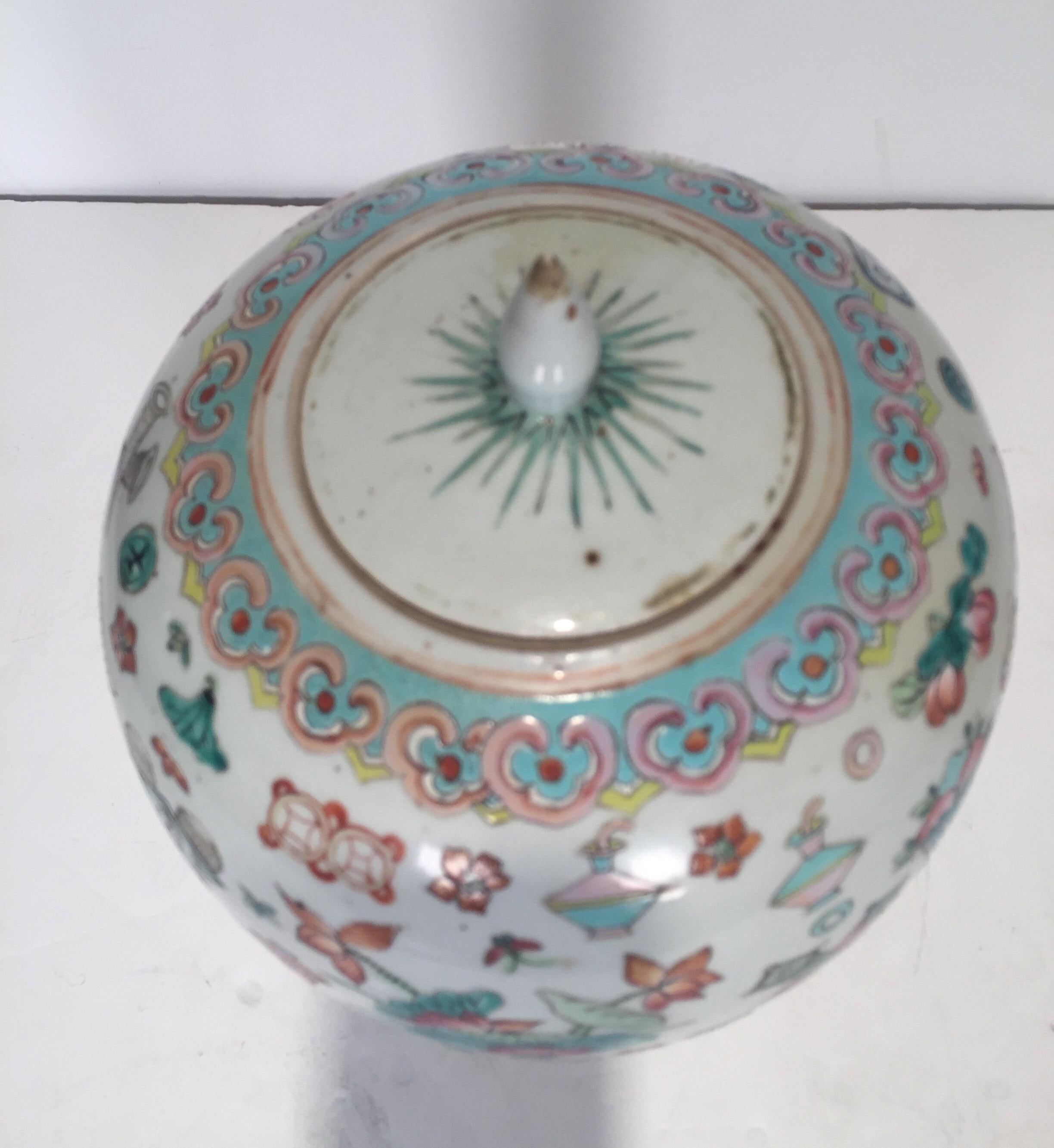 Large Antique Chinese Export Porcelain Ginger Jar 1