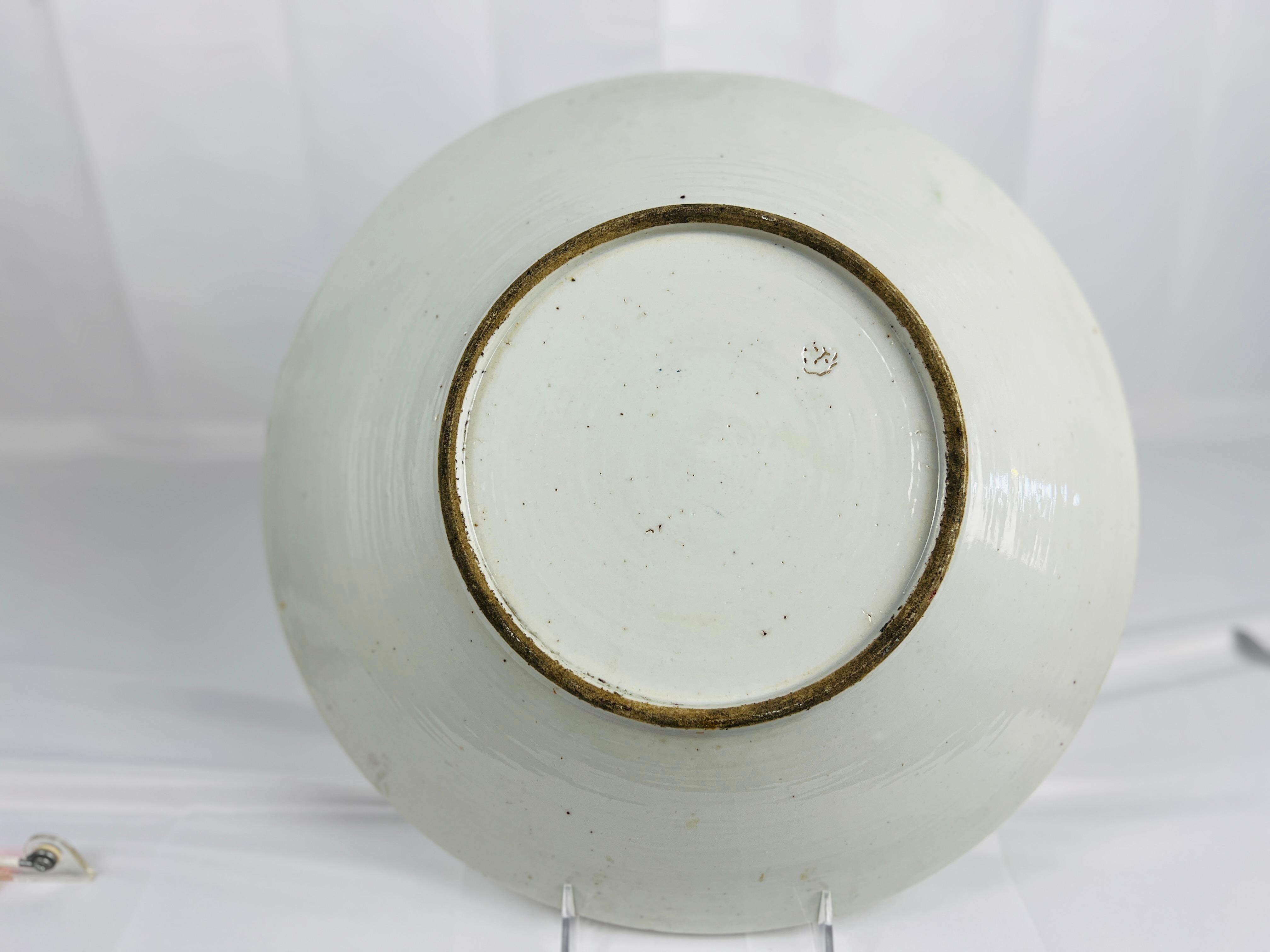 Plato grande antiguo de porcelana china Famille Rose Medallion 13.5