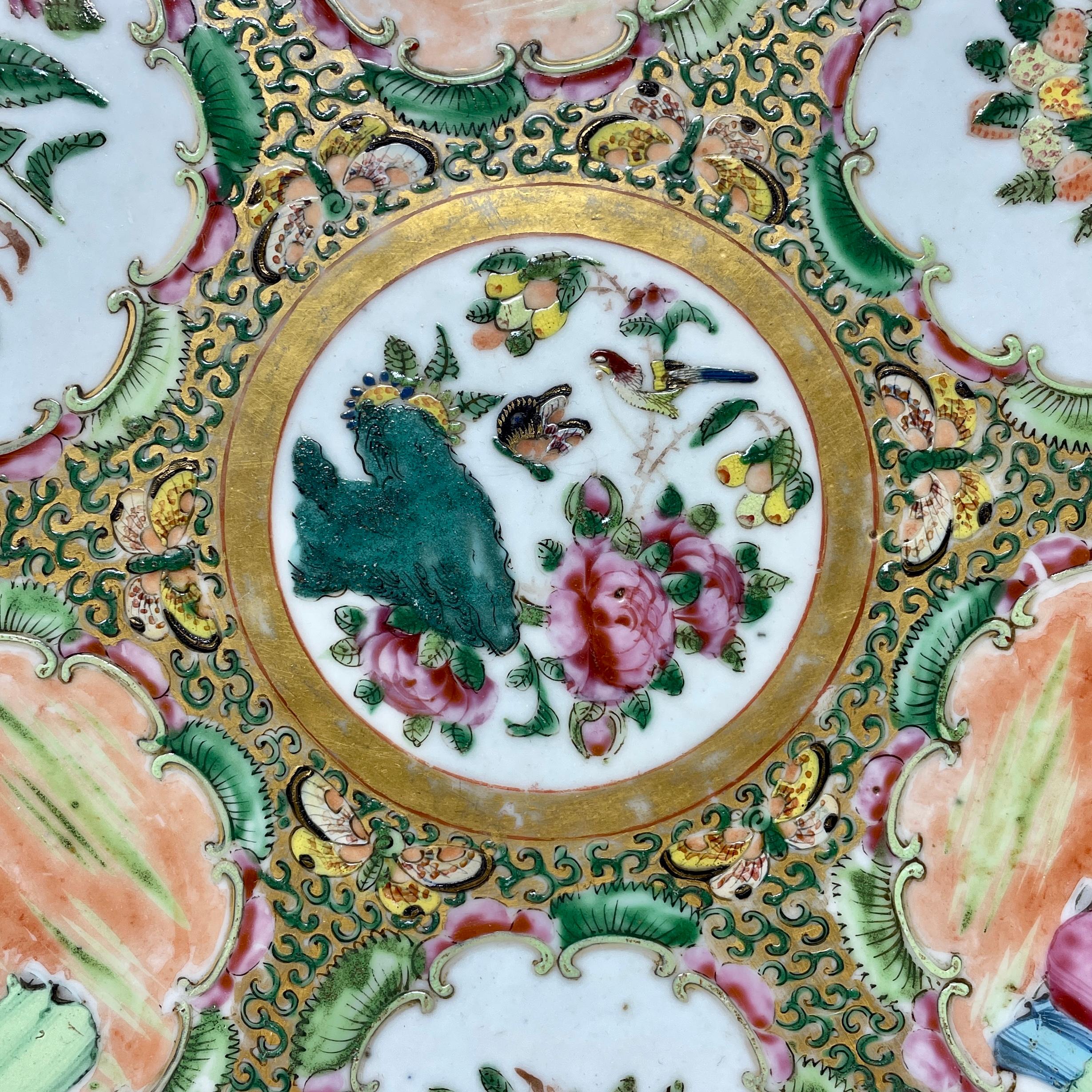 Large Antique Chinese Famille Rose Porcelain Charger Plate, Circa 1880-1890 For Sale 1