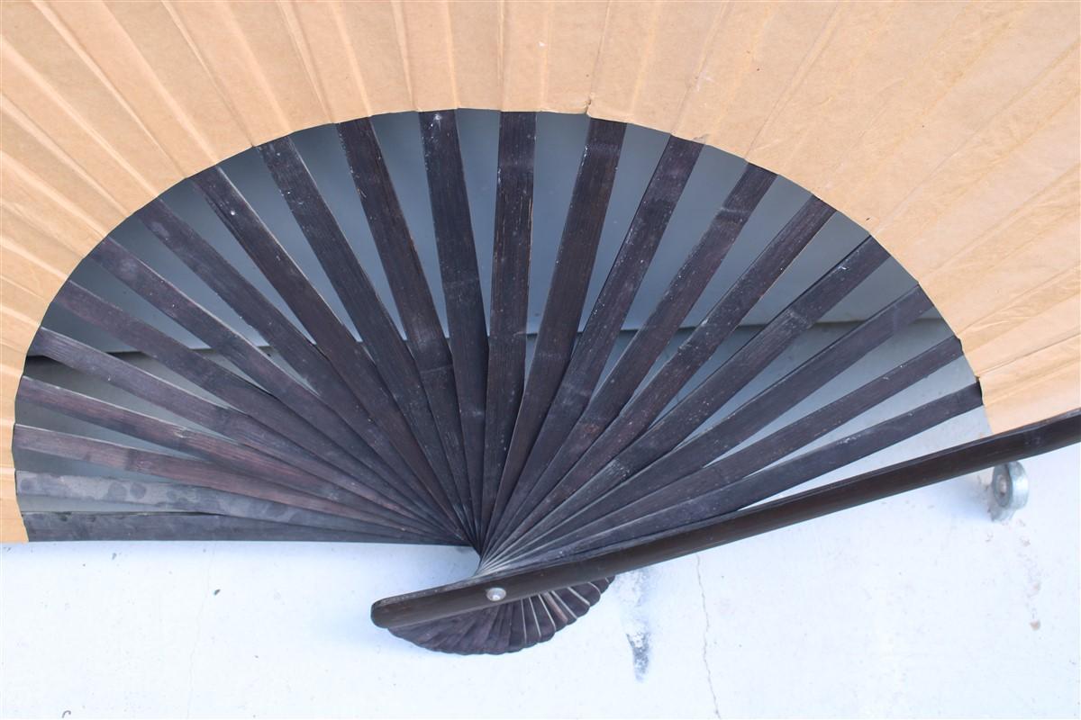 Large Antique Chinese Fan Painted Entirely by Hand 1940 China Ducks Flower For Sale 6