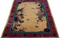 Large Antique Chinese Nichols Wool Rug