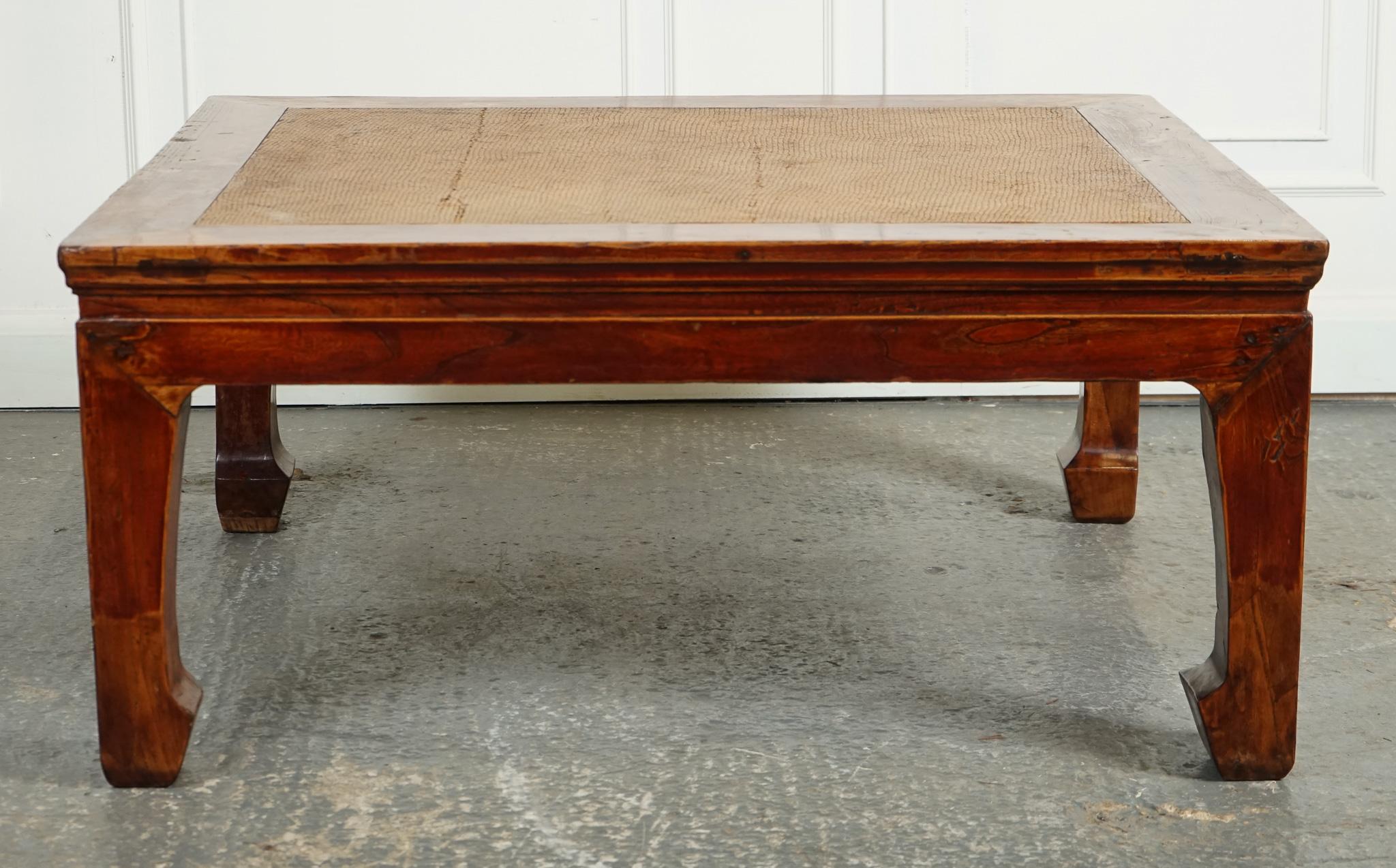 

We are delighted to offer for sale this Large Antique Distressed Chinese Opium Coffee Table With Cane Inset Top.

This table is a unique and impressive piece of furniture that reflects the rich cultural history of China. This opium coffee table is