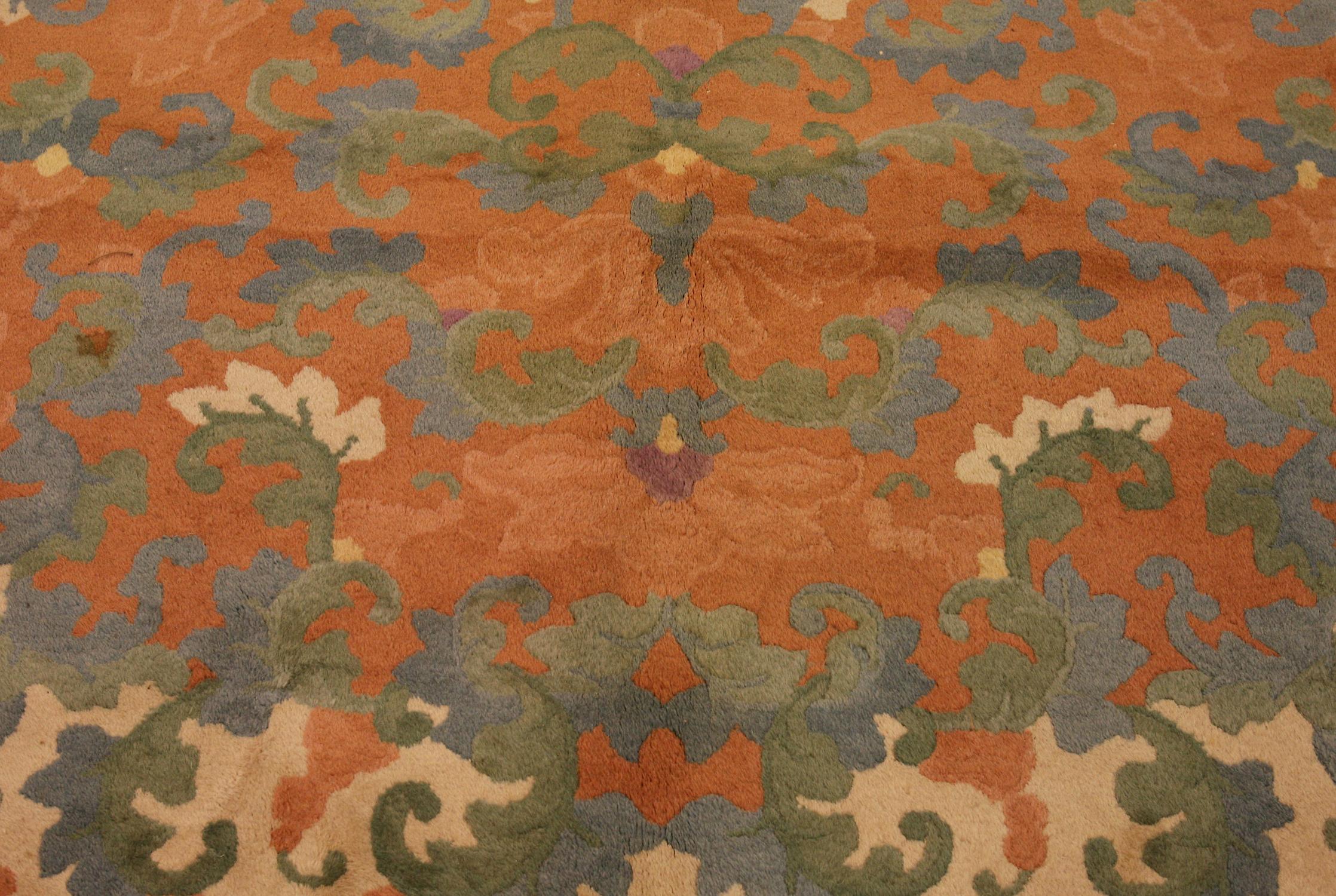 Large Antique Chinese Peking Wool Carpet, ca. 1940 For Sale 2