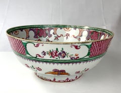 Large Antique Chinese Porcelain Bowl Famille Rose Made circa 1860