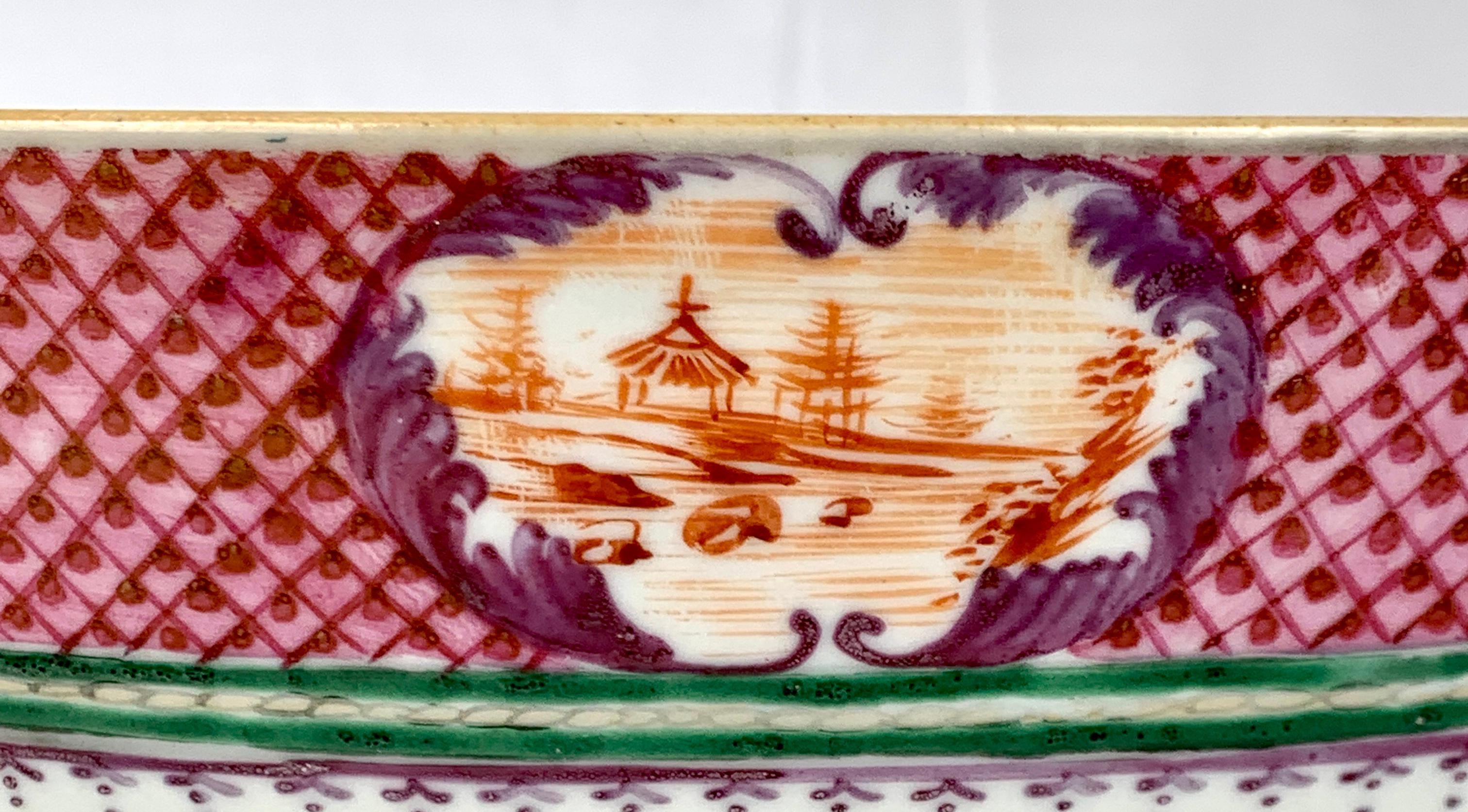 Große antike chinesische Porzellanschale Famille Rose aus der Zeit um 1860 im Angebot 2