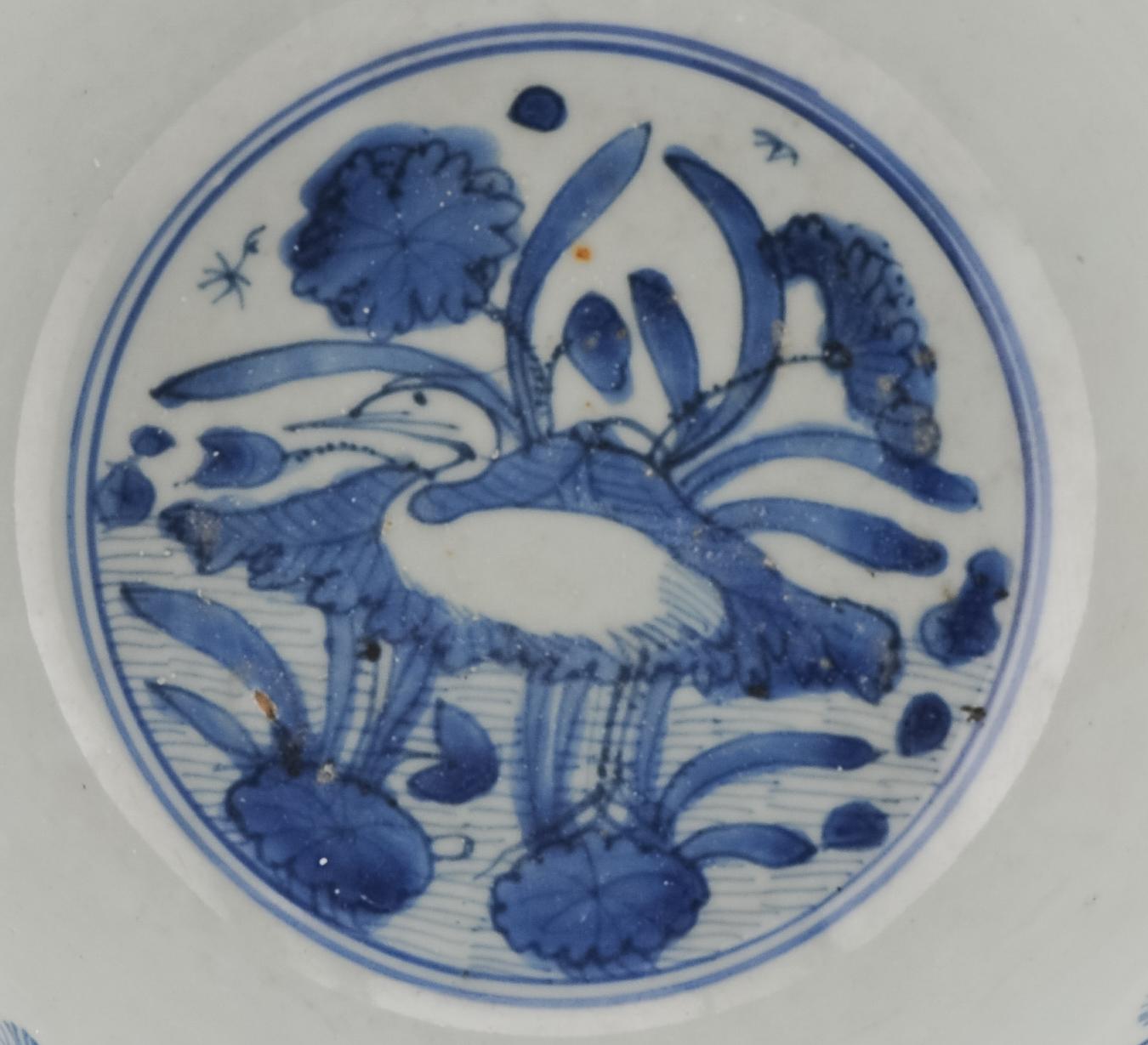 Large Antique Chinese Porcelain Jiajing - Wanli period 1560-1580 Bowl with Crane 5