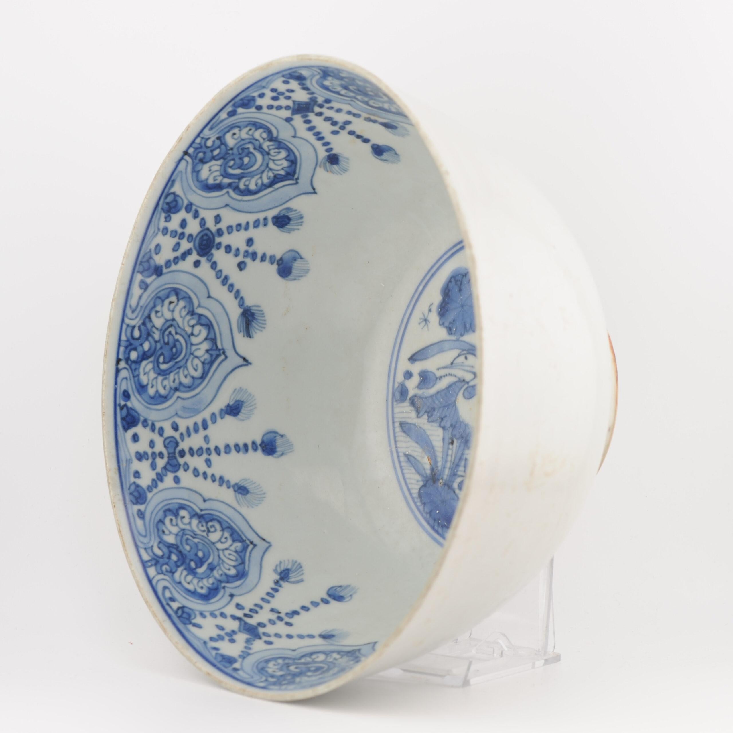 Large Antique Chinese Porcelain Jiajing - Wanli period 1560-1580 Bowl with Crane 7