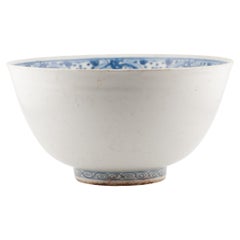 Grand bol antique en porcelaine chinoise Jiajing - période Wanli 1560-1580 avec Crane