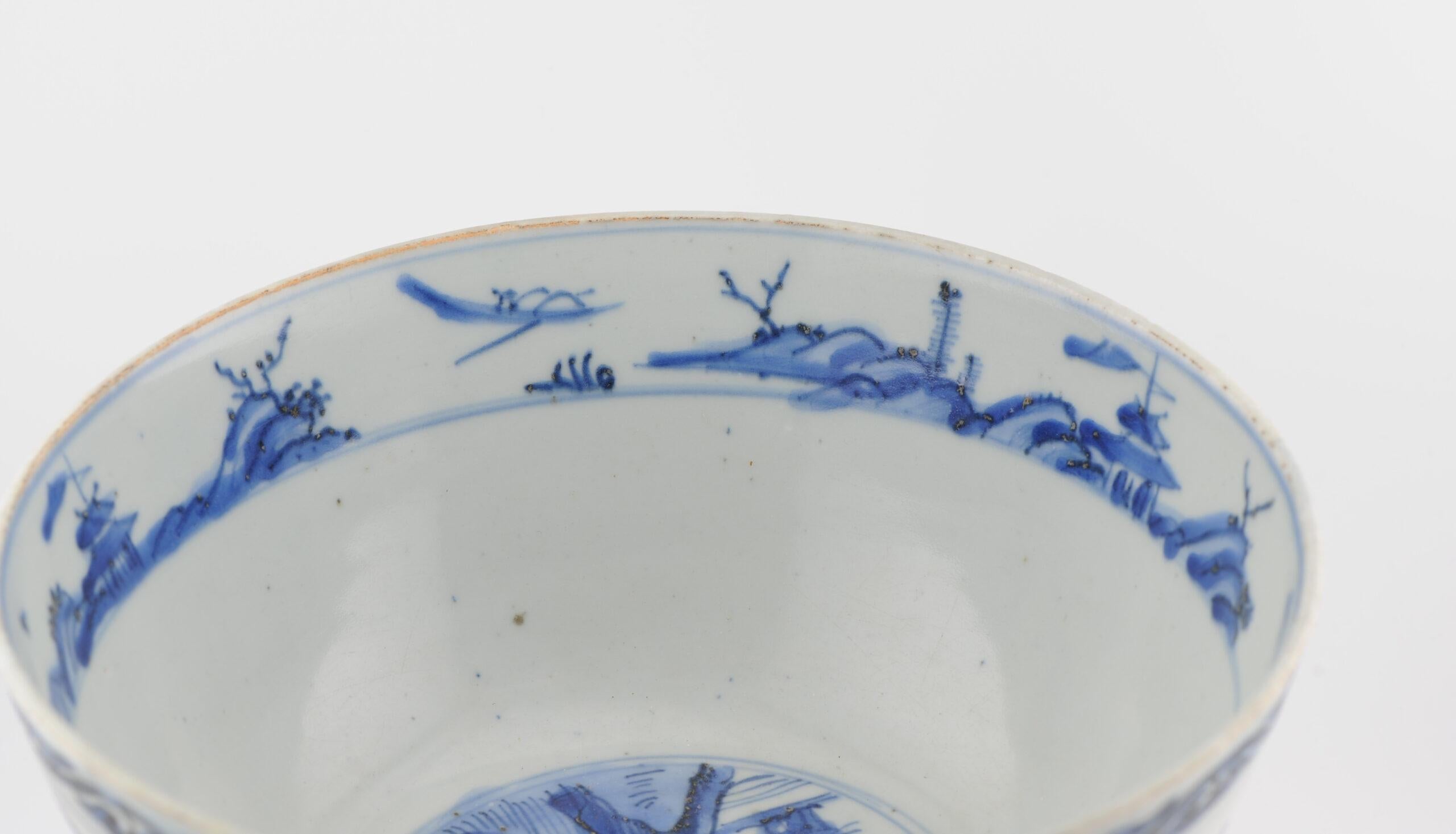 Large Antique Chinese Porcelain Jiajing - Wanli period 1560-1600 Bowl with La 7