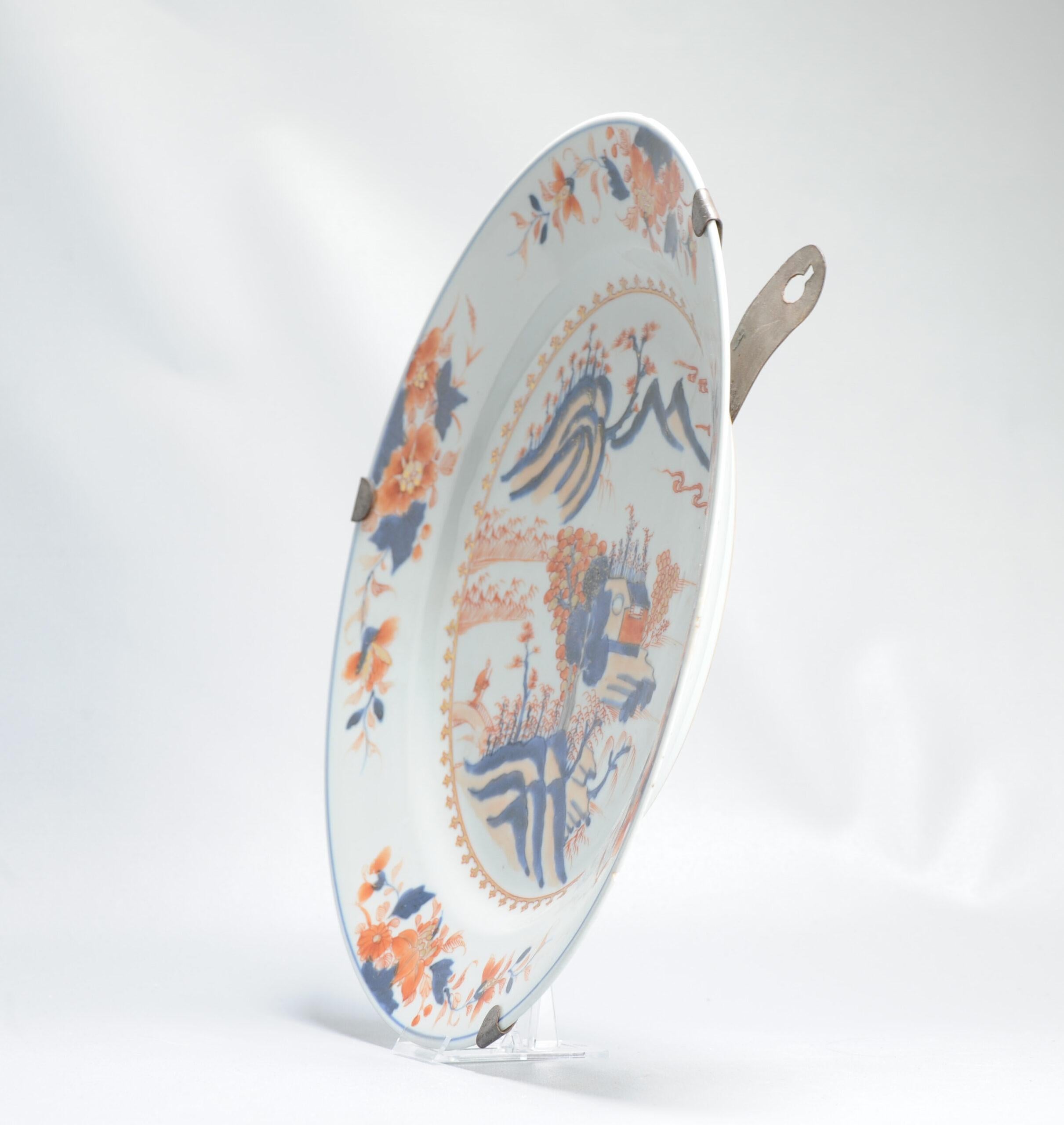 Cinese Grande piatto antico in porcellana cinese del periodo Kangxi/Yongzheng Imari Porcelain in vendita
