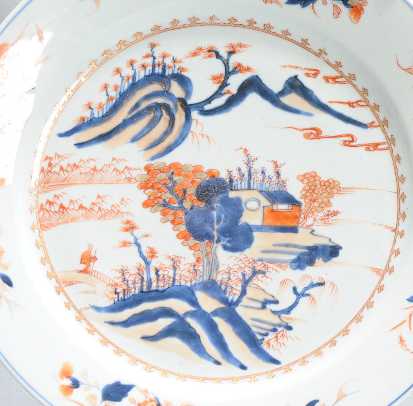 Grande piatto antico in porcellana cinese del periodo Kangxi/Yongzheng Imari Porcelain in vendita 1