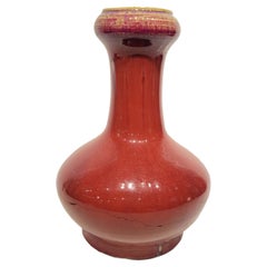 Large Antique Chinese Sang De Boeuf Garlic Neck Vase 18C. 'AS IS'