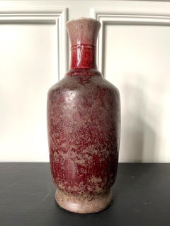 Large Antique Chinese Sang-de-Boeuf LangYao Red Vase