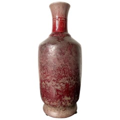 Large Antique Chinese Sang-de-Boeuf LangYao Red Vase