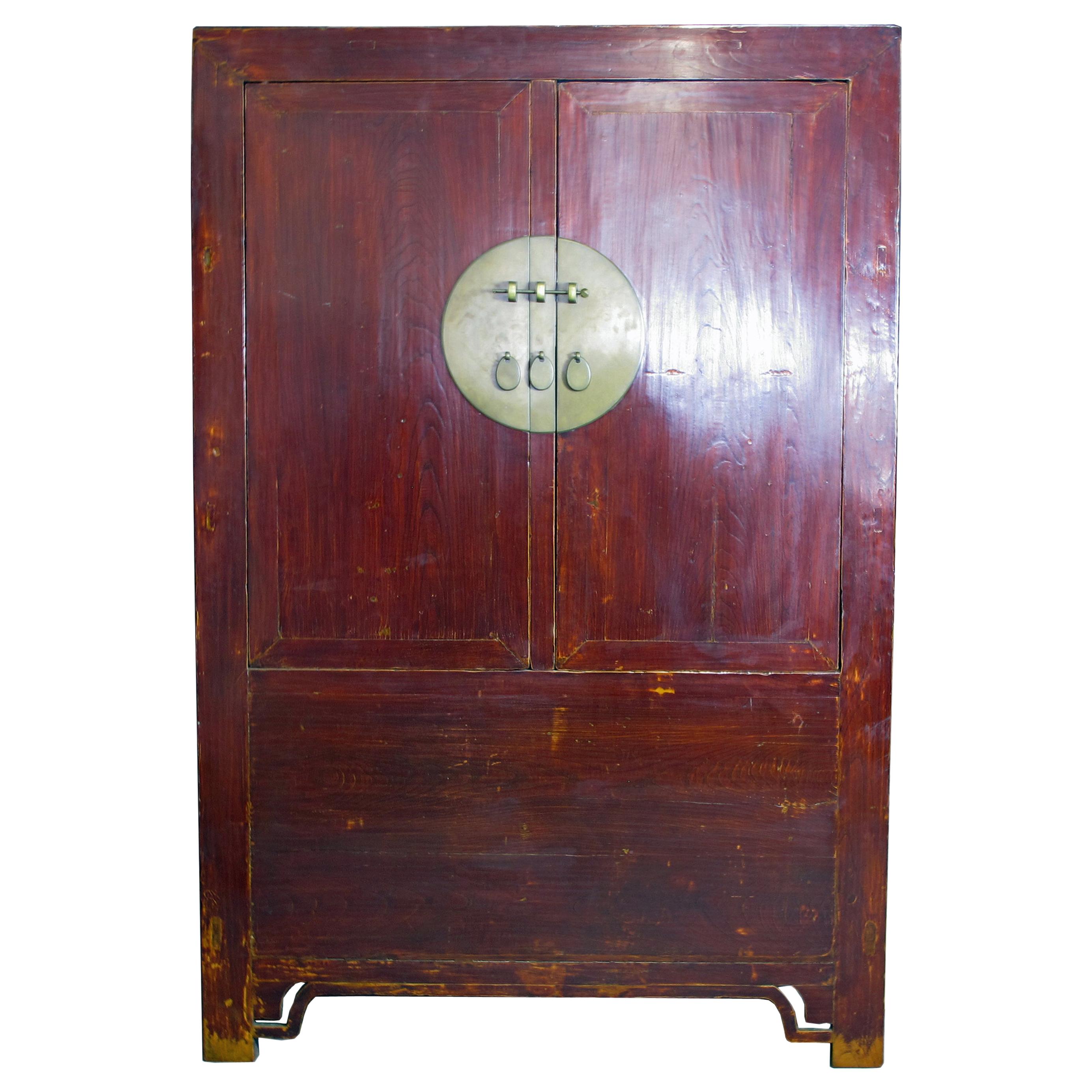 Large Antique Chinese Wedding Cabinet For Sale