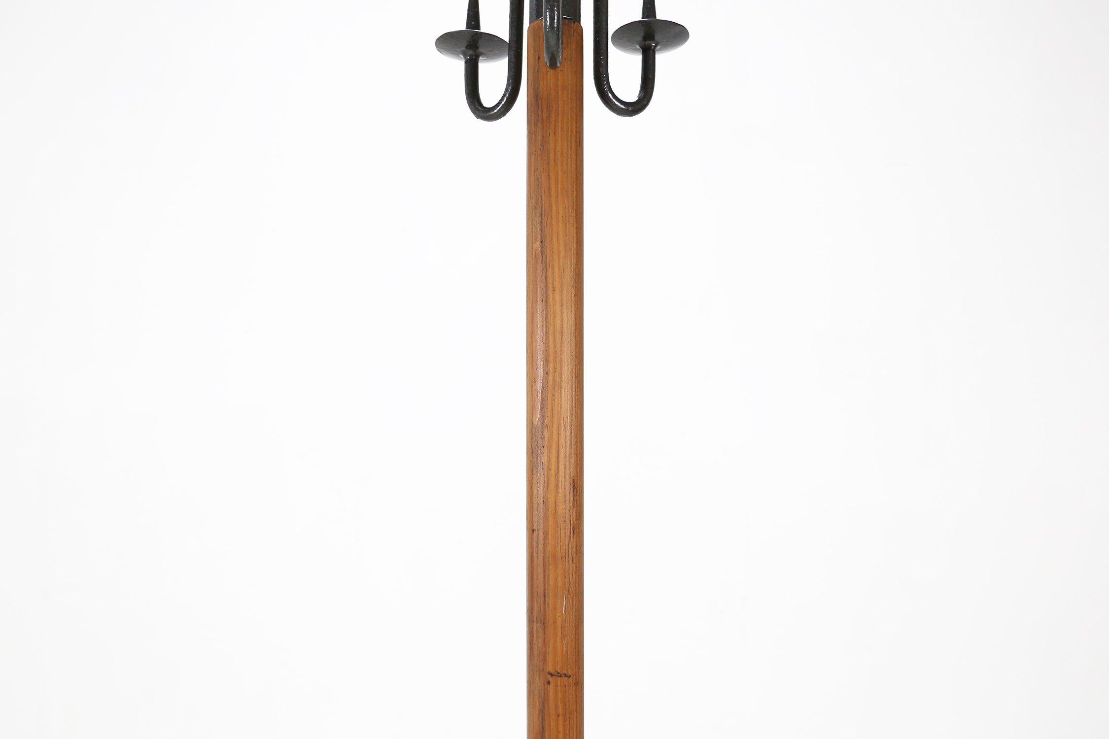 Metallo Grande portacandele antico in legno e metallo, Francia, ca. 1900 in vendita