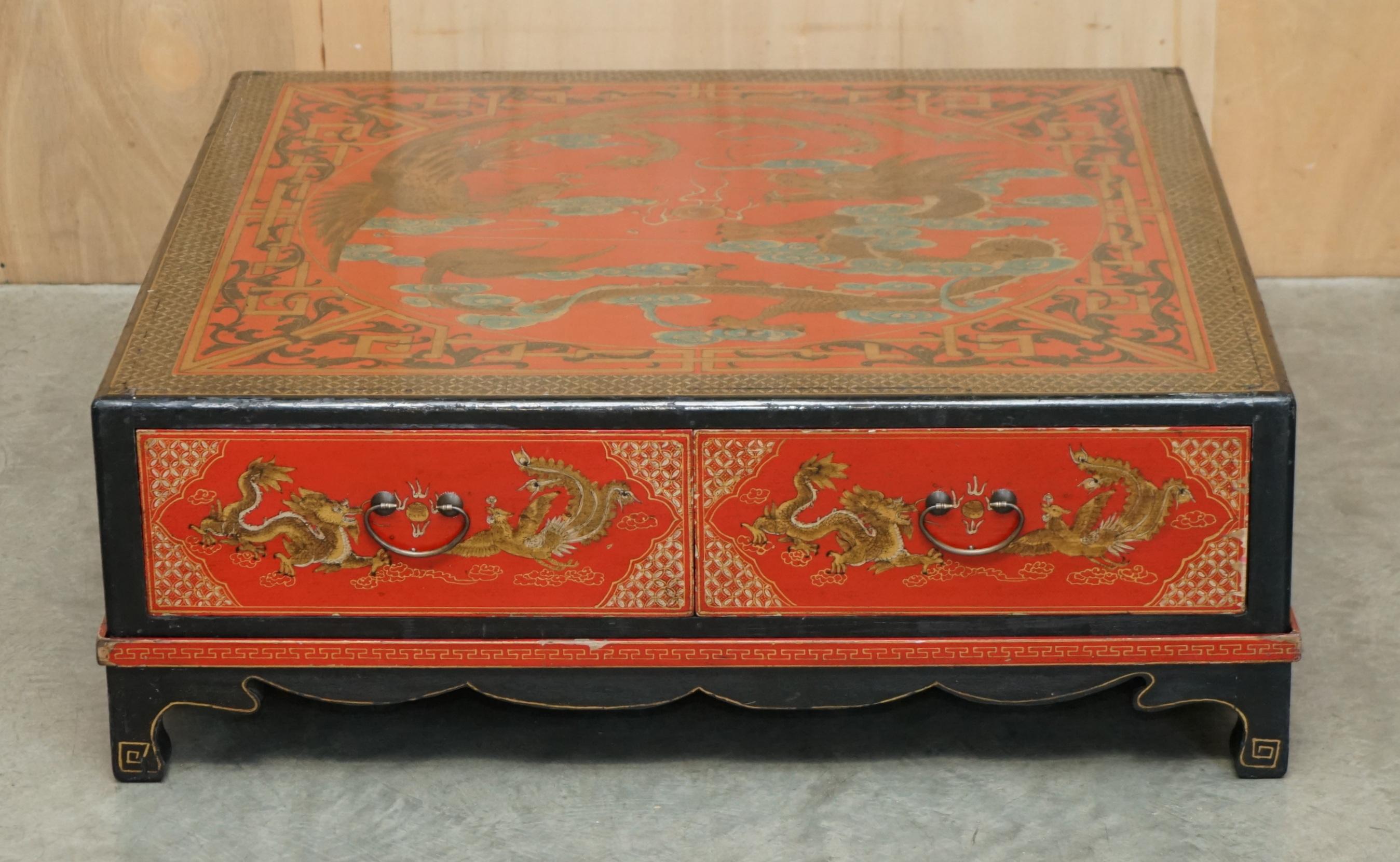 Royal House Antiques

Royal House Antiques is delighted to offer for sale this stunning original Chinese Export Chinoiserie Dragon extra large coffee table for four full sized drawers

Please note the delivery fee listed is just a guide, it covers