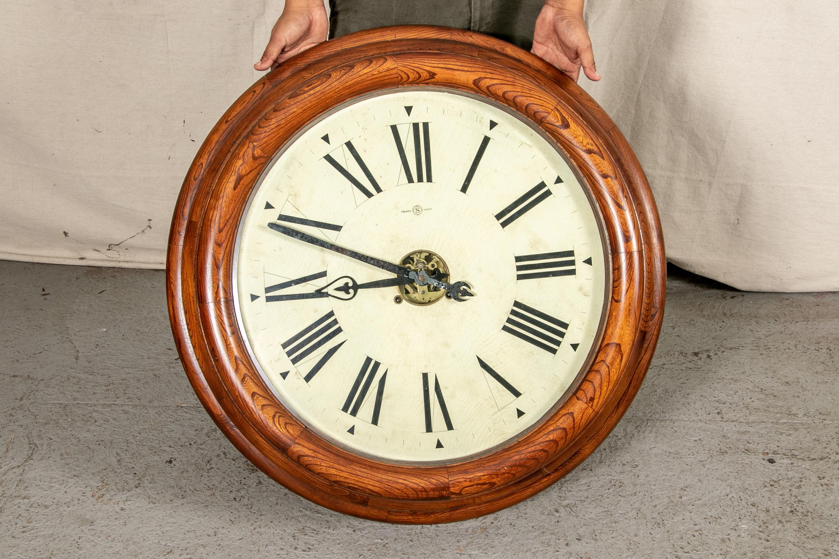 Large Antique Circular Wall Clock Trade Mark 