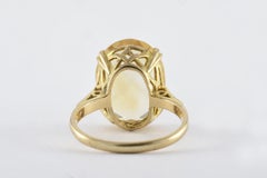 Large Natural Yellow Citrine Cocktail Ring