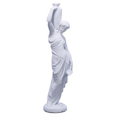 Large Antique Classical Hard Stone Garden Statue of Greek Goddess, c1920