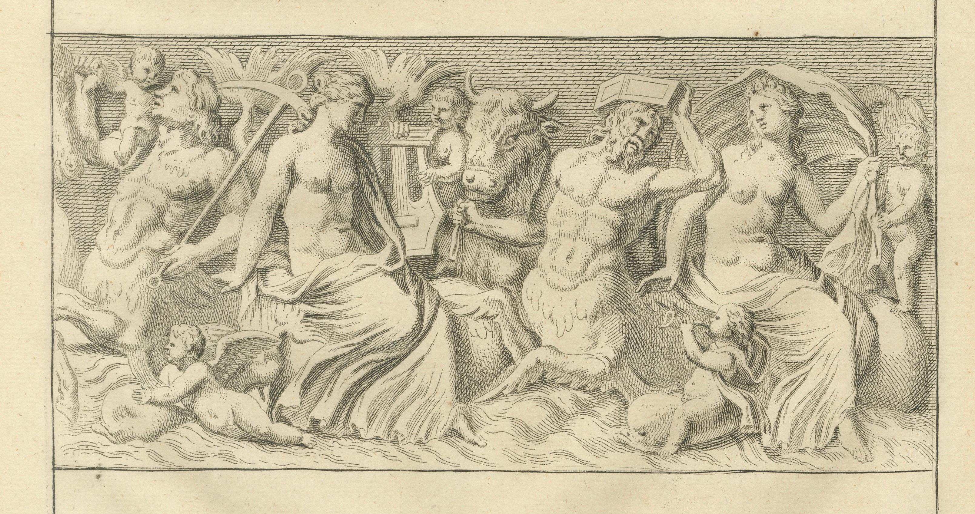 Large Antique Classical Relief Scene – Montfaucon Antiquity Explained, 1721