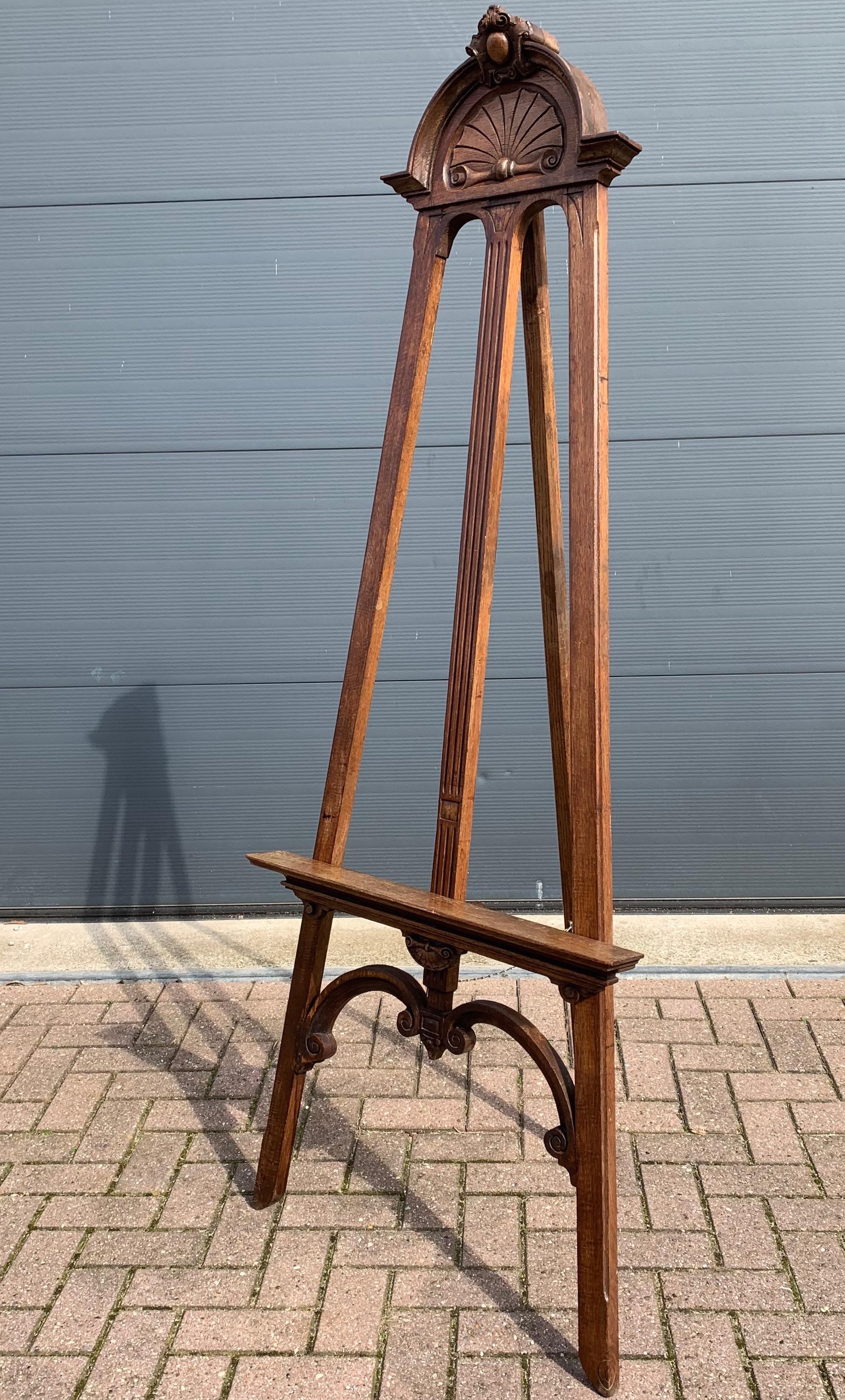 19th Century Large Antique Classical Style Studio or Gallery Easel / Painting Display Stand