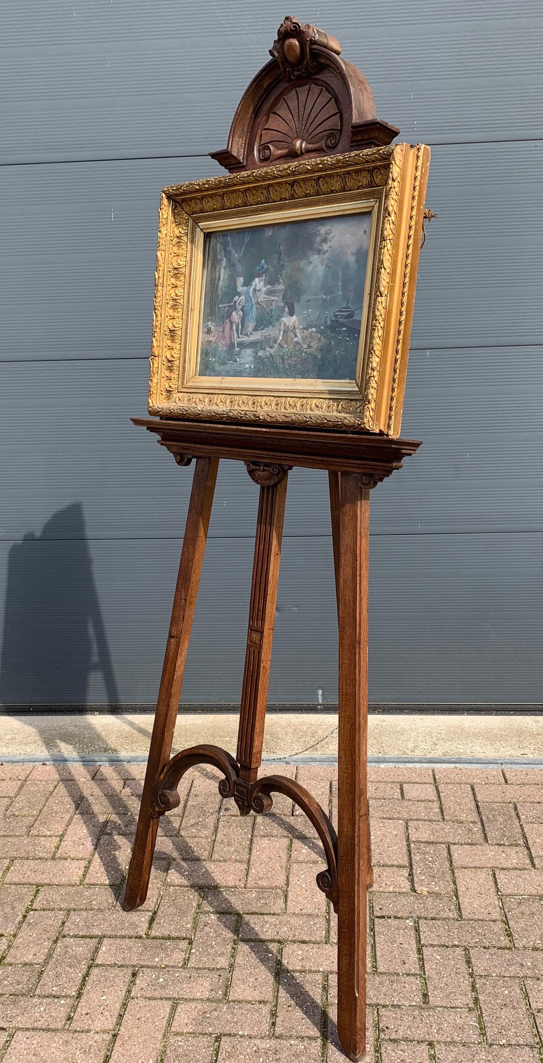 Large Antique Classical Style Studio or Gallery Easel / Painting Display Stand 2