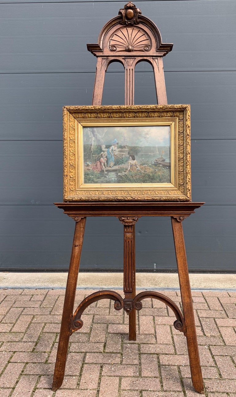 Large Antique Classical Style Studio or Gallery Easel / Painting