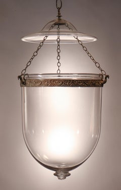 Large Antique Clear Glass Bell Jar Lantern 