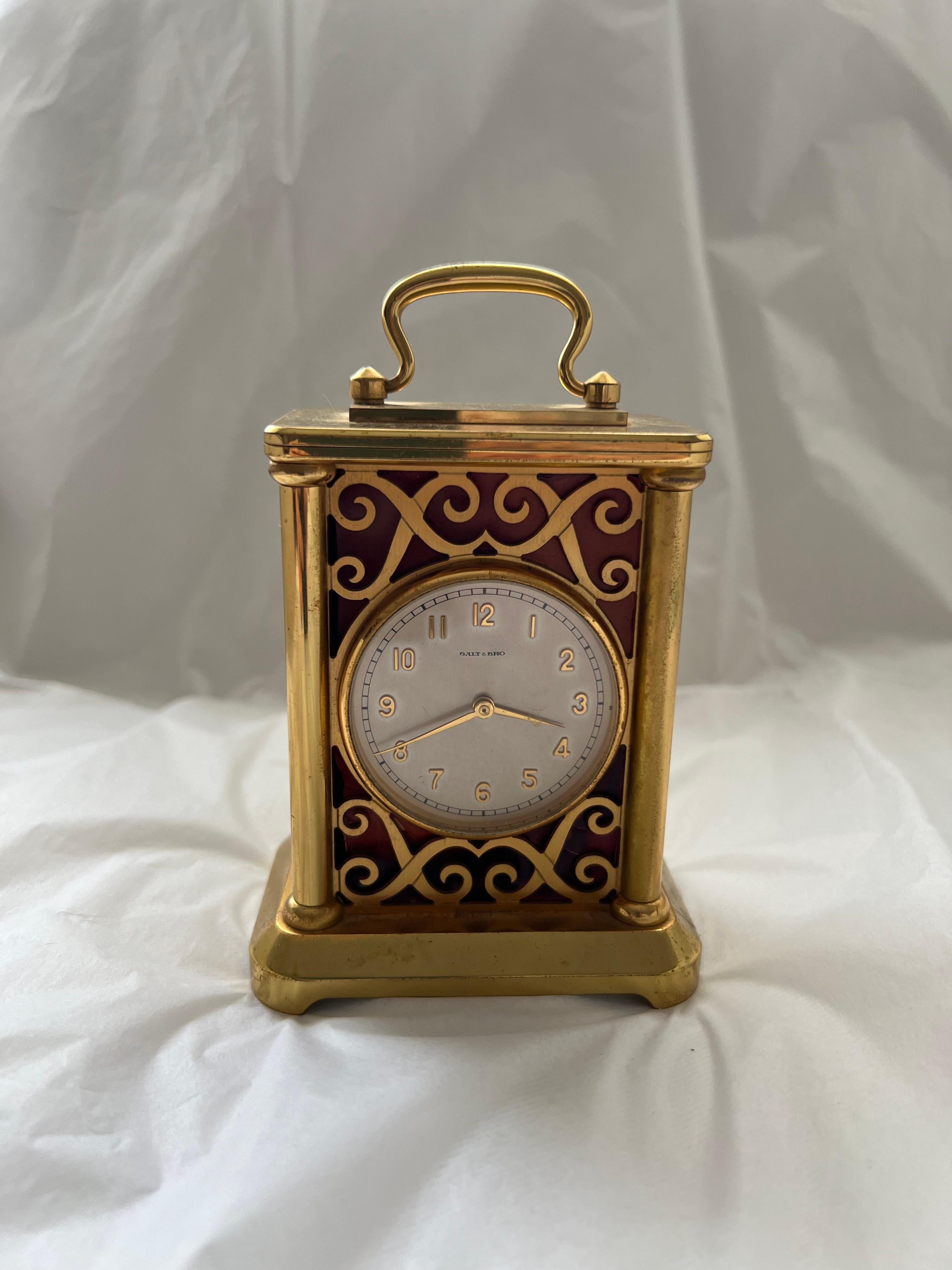 Grande Horloge Ancienne Finition Or Argenterie Galt Décoration Vintage Estate État moyen - En vente à Oakton, VA