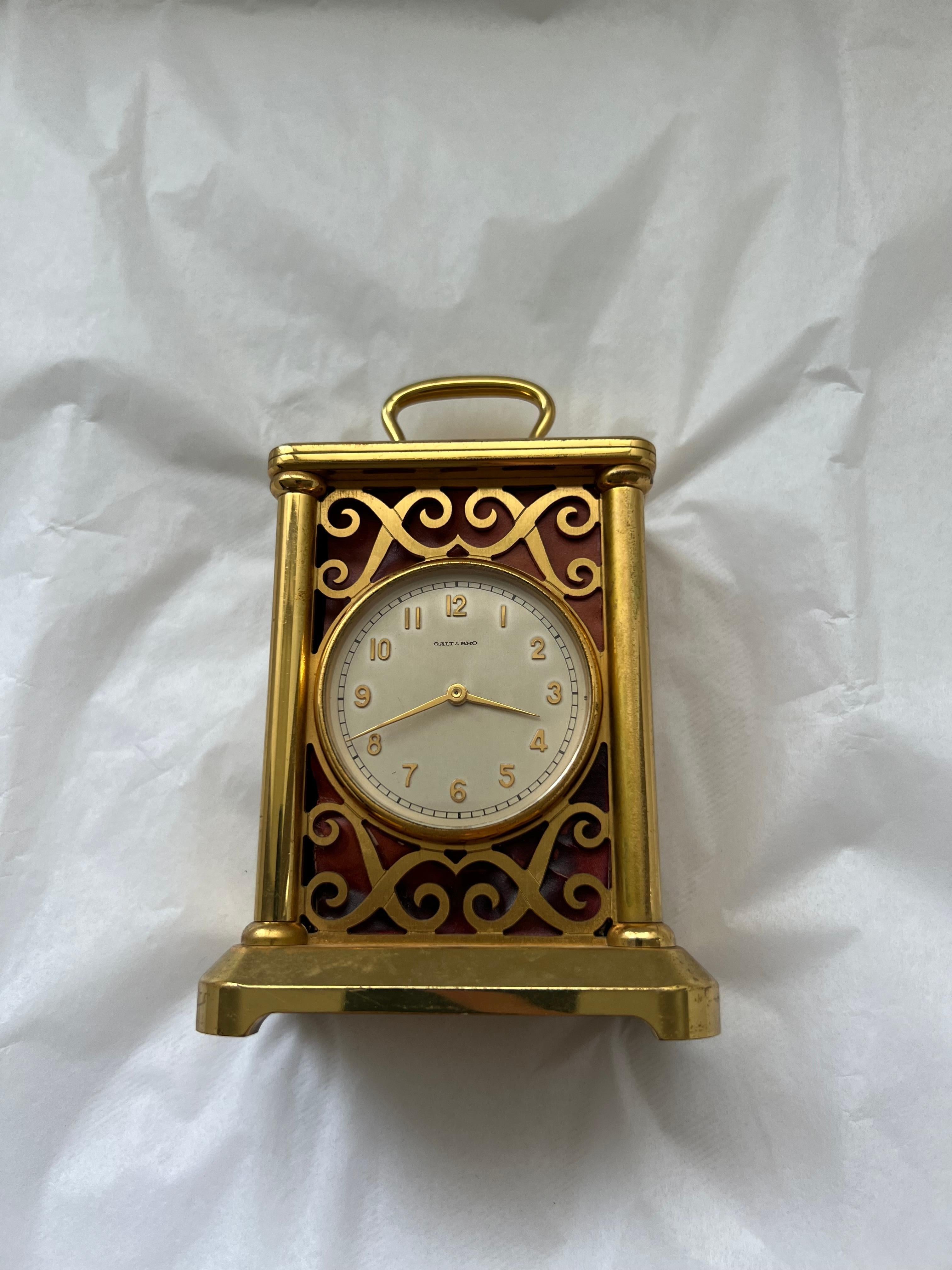 Grande Horloge Ancienne Finition Or Argenterie Galt Décoration Vintage Estate en vente 1
