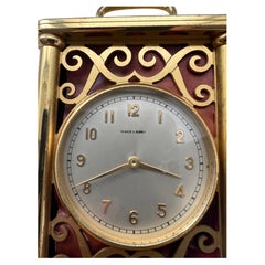 Large Antique Clock Gold Finish Galt Silverware Vintage Estate Decoration