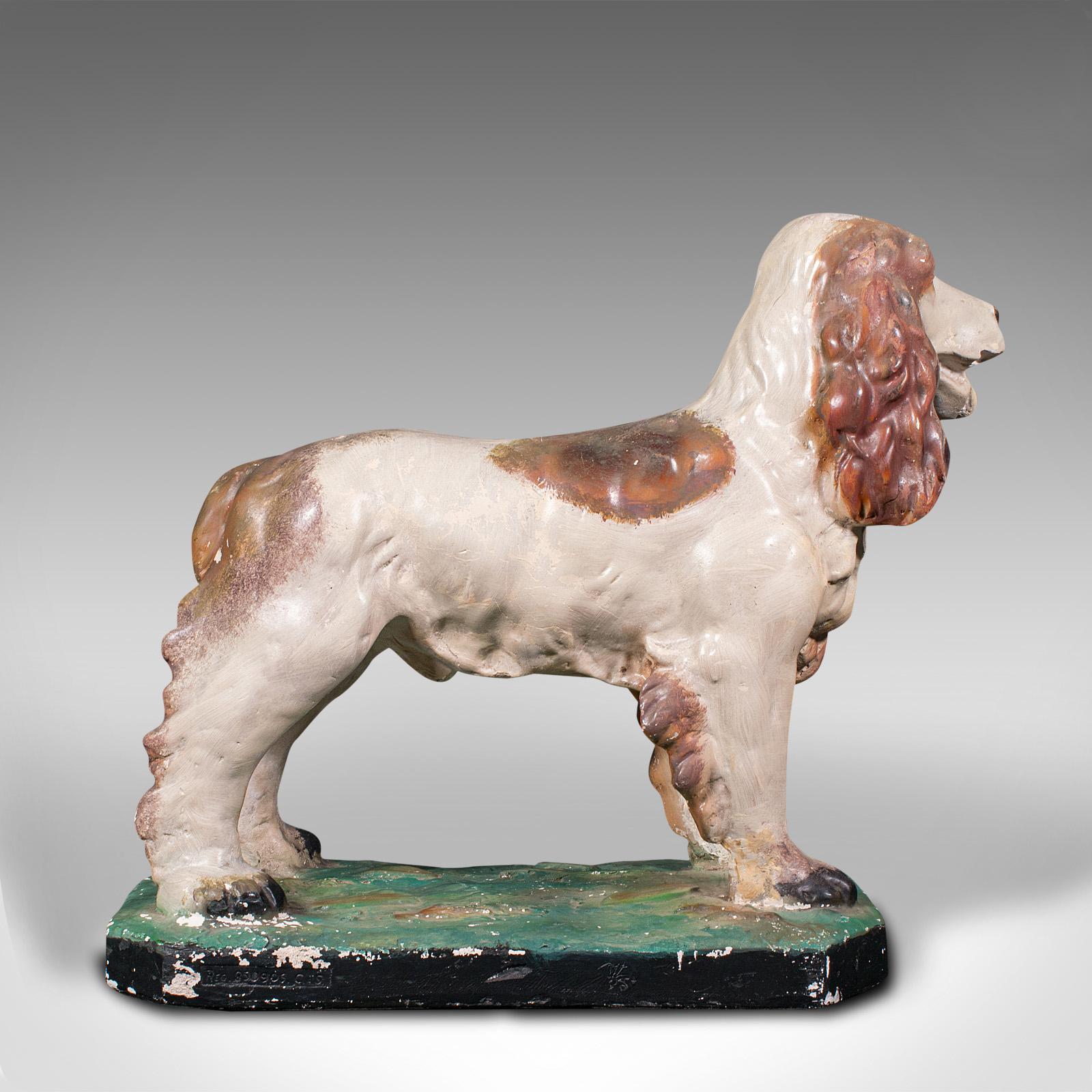 Große antike Cocker Spaniel-Figur, englisch, Gips, Hundestatue, Edwardian (Britisch) im Angebot