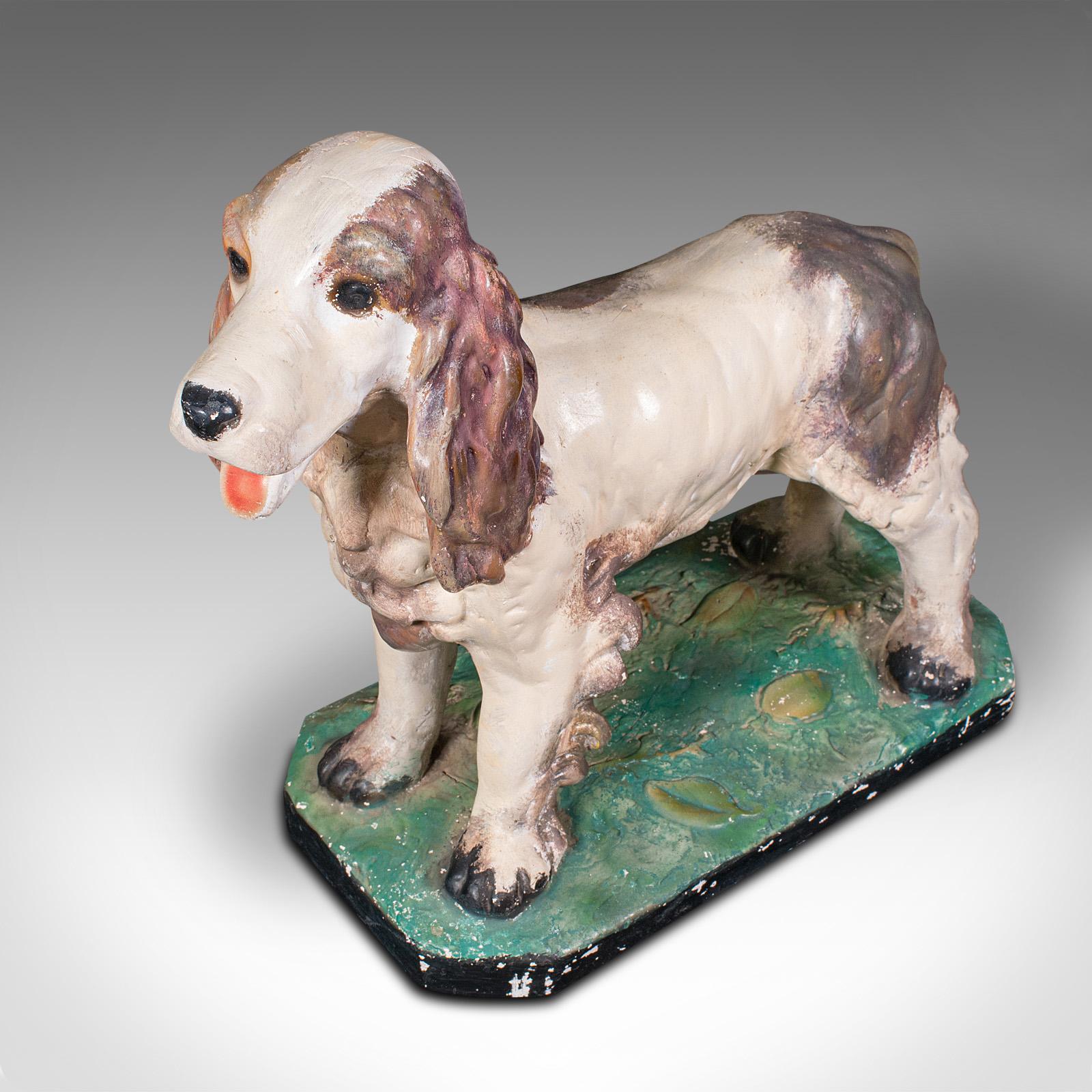 Große antike Cocker Spaniel-Figur, englisch, Gips, Hundestatue, Edwardian im Angebot 1
