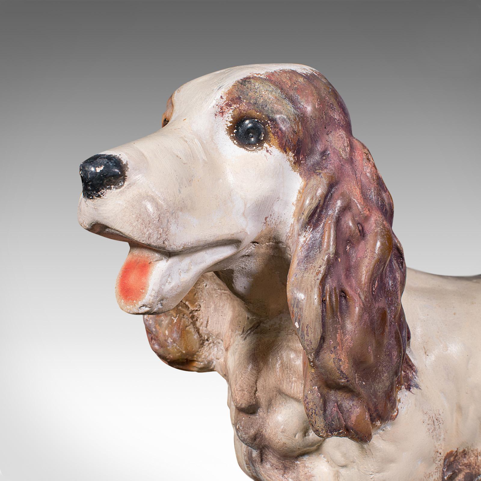 Large Antique Cocker Spaniel Figure, English, Plaster, Dog Statue, Edwardian In Good Condition For Sale In Hele, Devon, GB