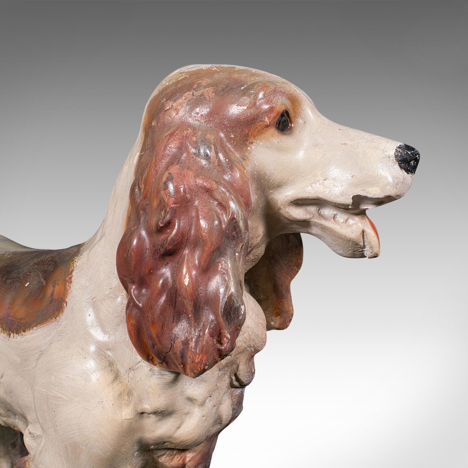 Große antike Cocker Spaniel-Figur, englisch, Gips, Hundestatue, Edwardian im Angebot 4