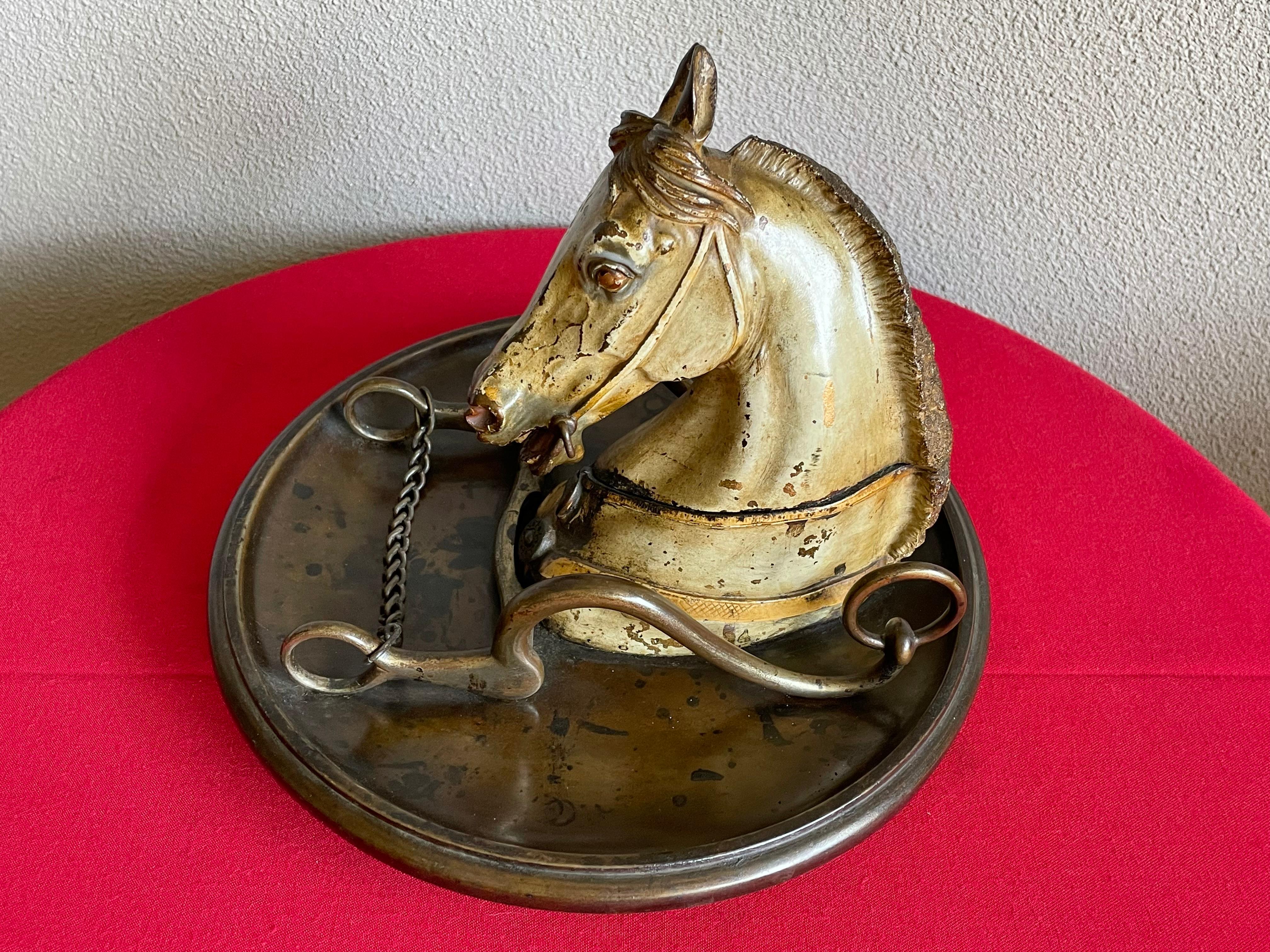 Large Antique Cold Painted Vienna Bronze Horse Sculpture Inkstand Attr. Bergmann 9