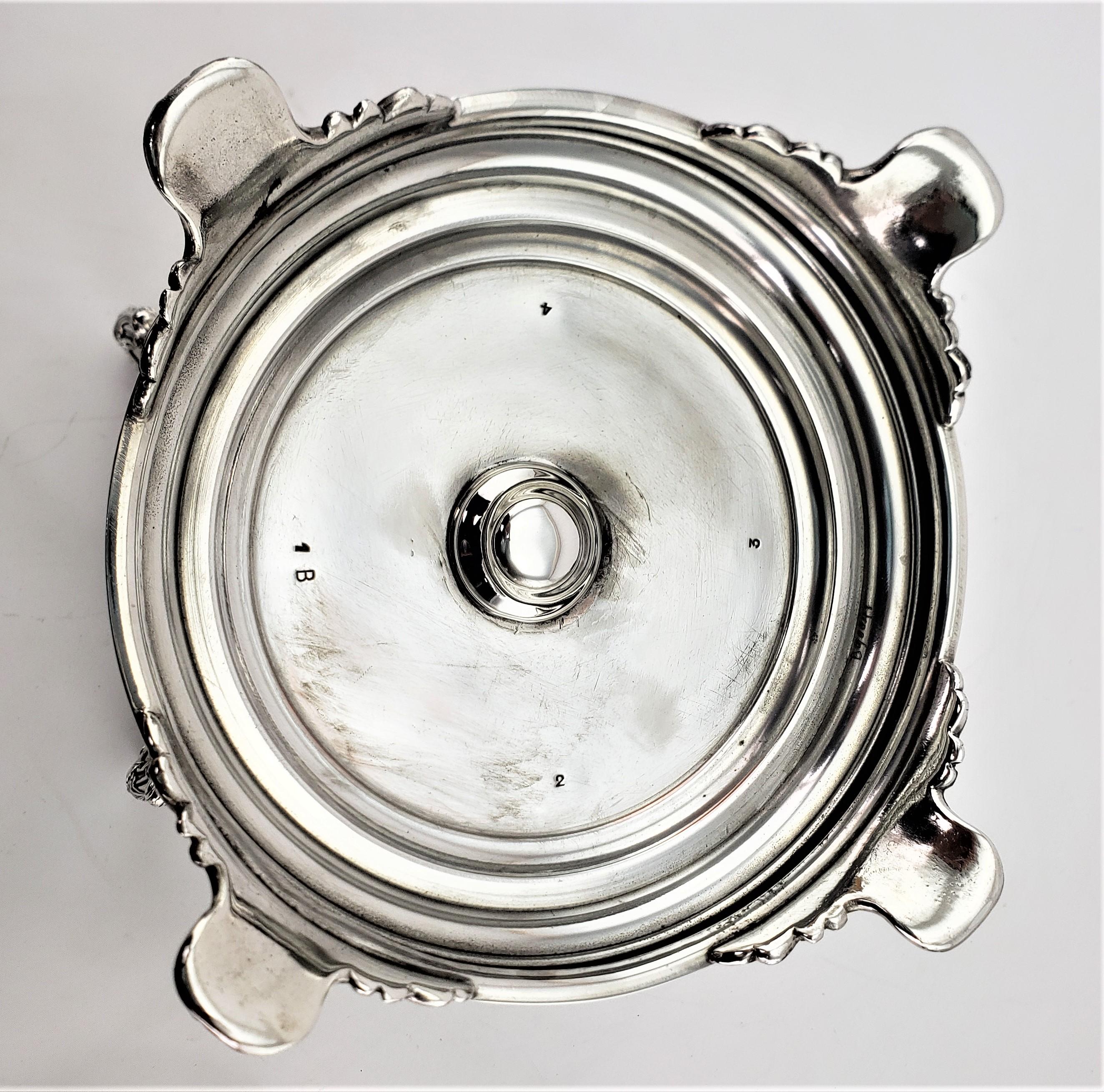 Large Antique Convertible Four Arm Silver Plate & Cut Crystal Bowls Centerpiece For Sale 2