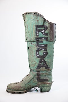 Large Antique Copper 3D Regal Boot Trade Sign